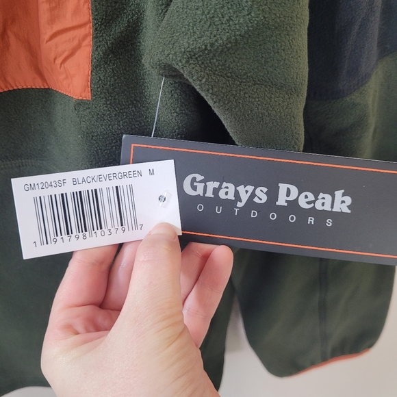 GRAYS PEAK Outdoors Black Evergreen Quarter Zip Fleece Pullover Size M - Picture 9 of 15